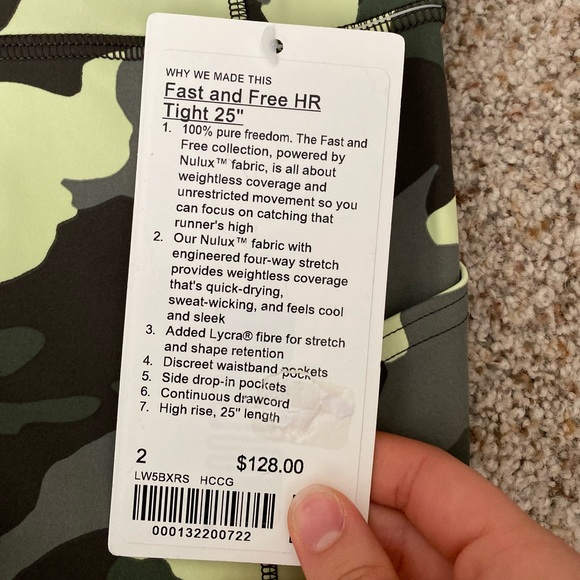 🍋NWT! Lululemon Fast and Free HR Tight 25” Camo - Picture 5 of 8
